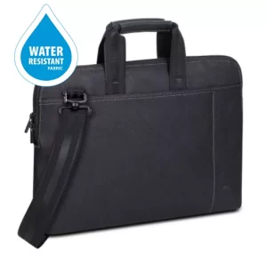 Rivacase 8930 (pu) Black Slim Leather Laptop Bag 15.6"
