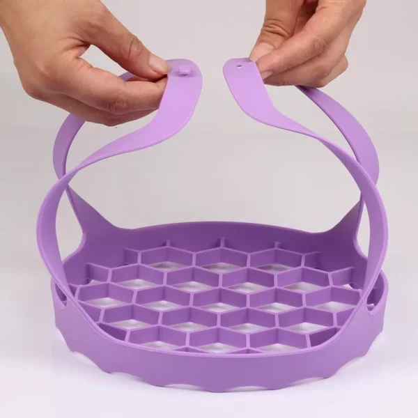 2 Pcs Silicone Steamer Egg Cooker Silicone Steamer Basket, Size:6.5 Inches(purple) - Image 3