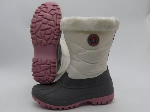 Waterproof Sole And Warm Pink And White Boots Size 40