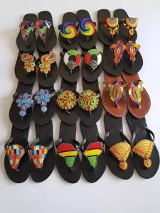 African Maasai Leather Sandals, Assorted Pairs