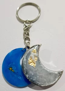 Half Moon Resin Key Ring
