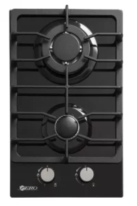 2 Burner Glass Top Gas Hob Battery Ignition