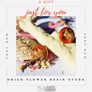 Resin Studs With Dried Flowers Inside|studs|circle Studs|gift For Her| Gift.