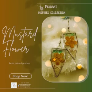 Mustard Flower Earrings| Pendant Earrings| Hoop Earrings| Gift