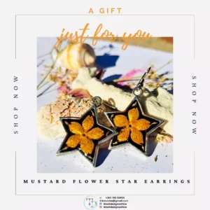 Resin Star Earrings| Gift For Her| Gift| Hoop Earrings|