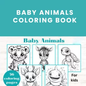 Baby Animals Kids Coloring Book