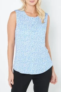 Studio Button Through Sleeveless Floral Blouse Size:18uk