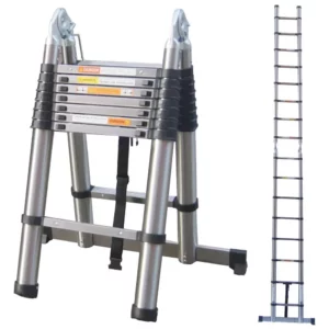2.8+2.8m Folding Ladder, Aluminum Telescopic & Foldable Extension A-shape Ladder