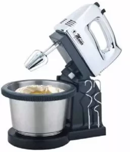 2 Ltr Hand Mixer 5 Speed With Chrome Finished Rotating Bowl , Electro Master 350w - Em-hm-1168