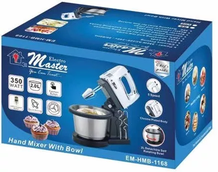 Ltr Hand Mixer Speed With Chrome Finished Rotating Bowl