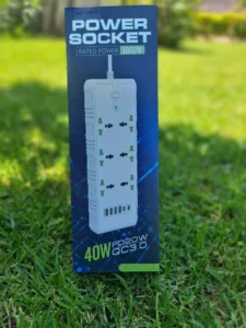20w 3-usb Ports, 6-socket Power Adapter T27qc