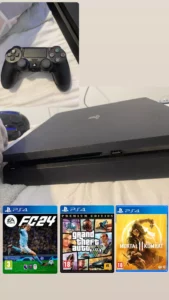 Playstation 4 Slim (with 3 Games Easports Fc24 ,gta5 ,mortal Kombat 11)