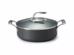 Tupperware Chef Series Sauteuse 4l, Non-stick Cooking Pot, Chrome Finish, Glass Lid