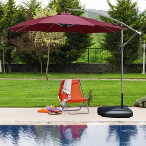 Cantilever Garden Umbrella With Plastic Weight Base