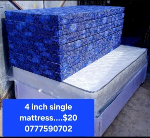4 Inch Medium Density Single Mattresses, Boarding School, Camping Mattresses
