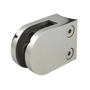 Glass Clamp: D Shape, Round Back, Mirror Finish