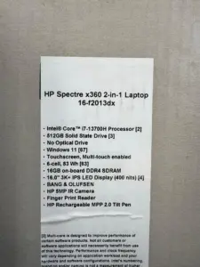 Spectre I7 13th 512gb/16gb 16.0 Inch