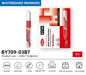 Beifa Refillable whiteboard marker Red BY709-03B7