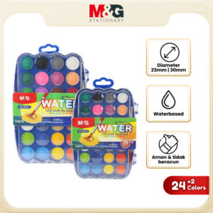 (120units) M&G mini water color blocks 24+2C 23mm dia Small 976L4