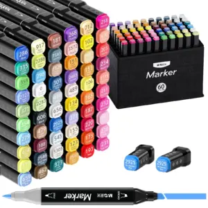 (10units) M&G Round Dual Tip Marker 60 colours V8036