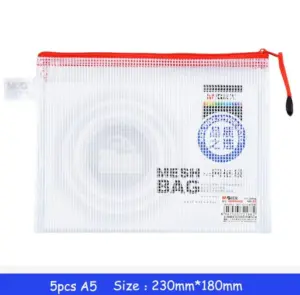(100units) M&G mesh zipper bag A5.5 4285